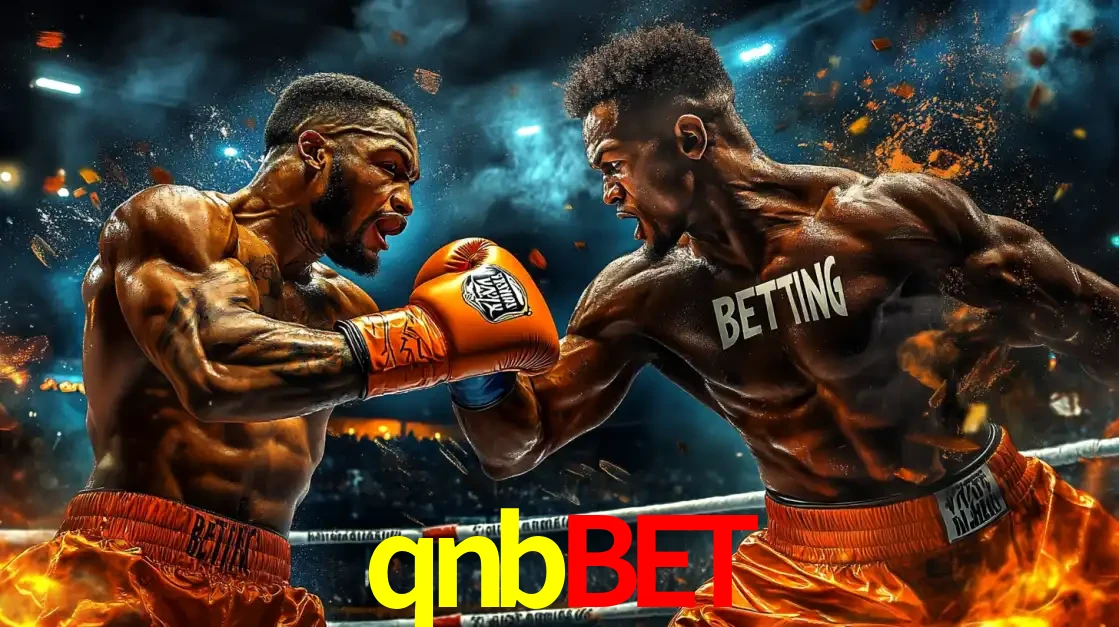Dois boxeadores em uma luta intensa e explosiva, representando a adrenalina e as oportunidades de apostas em esportes de combate disponíveis na plataforma qnbbet.