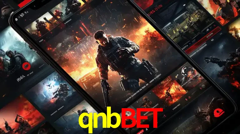 Tela de um celular exibindo uma galeria de jogos de tiro com temática militar, mostrando a variedade de e-sports disponíveis para apostas na plataforma de entretenimento qnbbet.