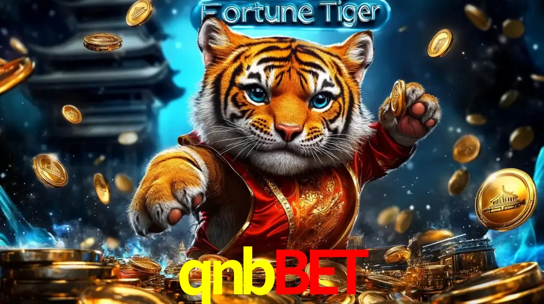 Imagem promocional do jogo de slot Fortune Tiger, com um tigre majestoso em traje tradicional cercado por uma fortuna em moedas de ouro, disponível agora no cassino qnbbet.